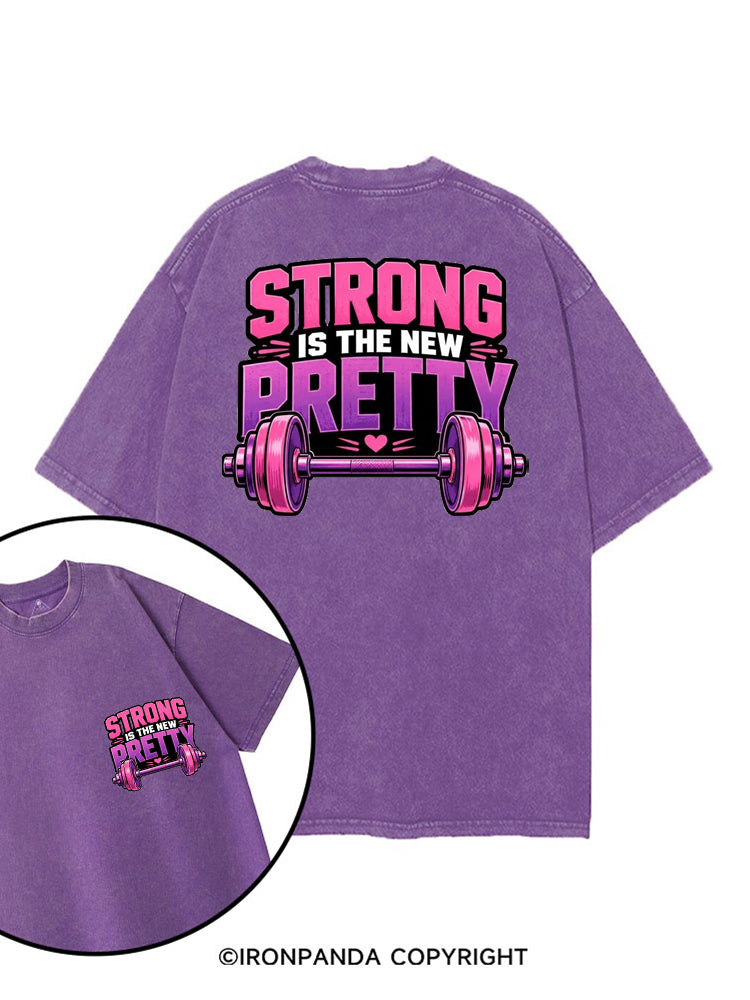 STRONG IS THE NEW PRETTY FITNESS printed Gym Shirt