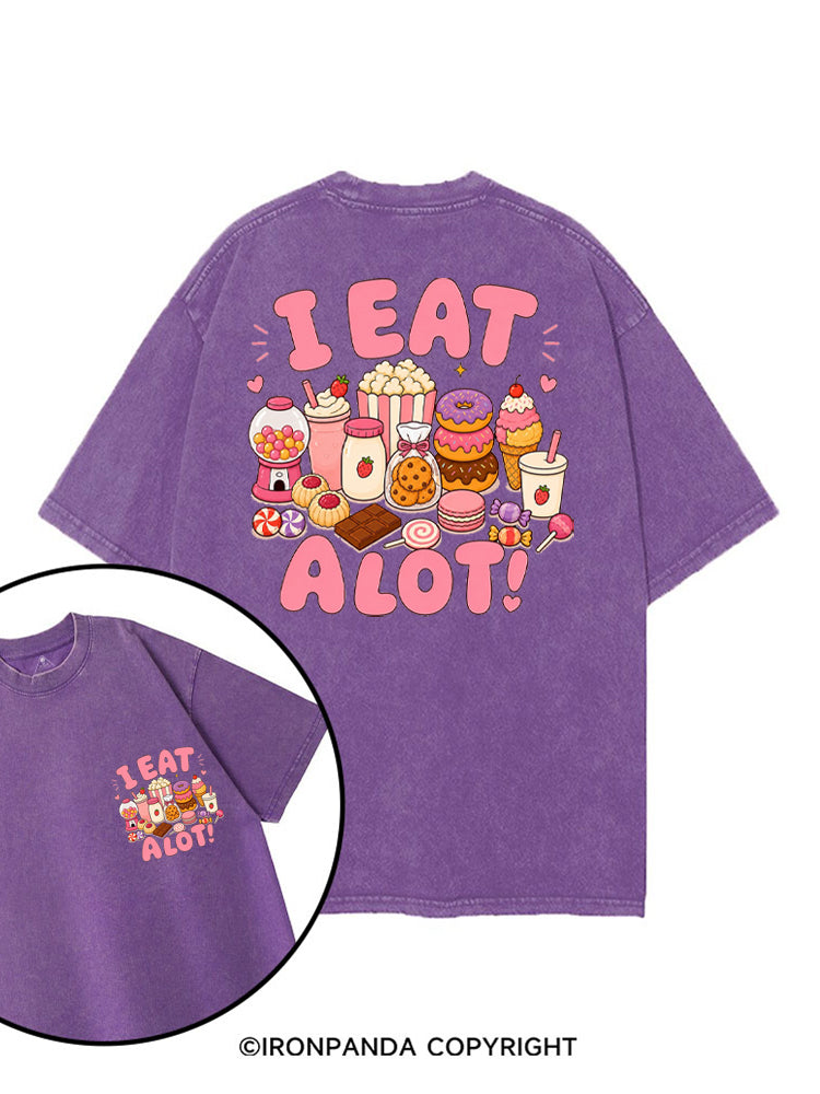 I EAT A LOT! printed Gym Shirt