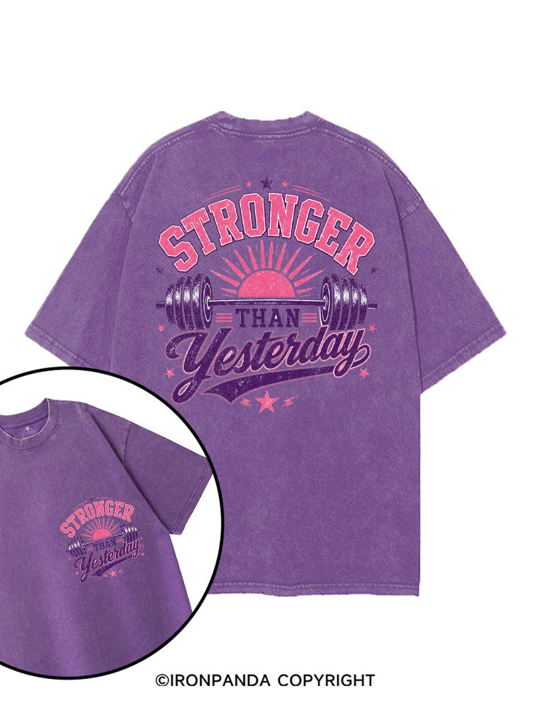 STRONGER THAN YESTERDAY SUNSHINE printed Gym Shirt