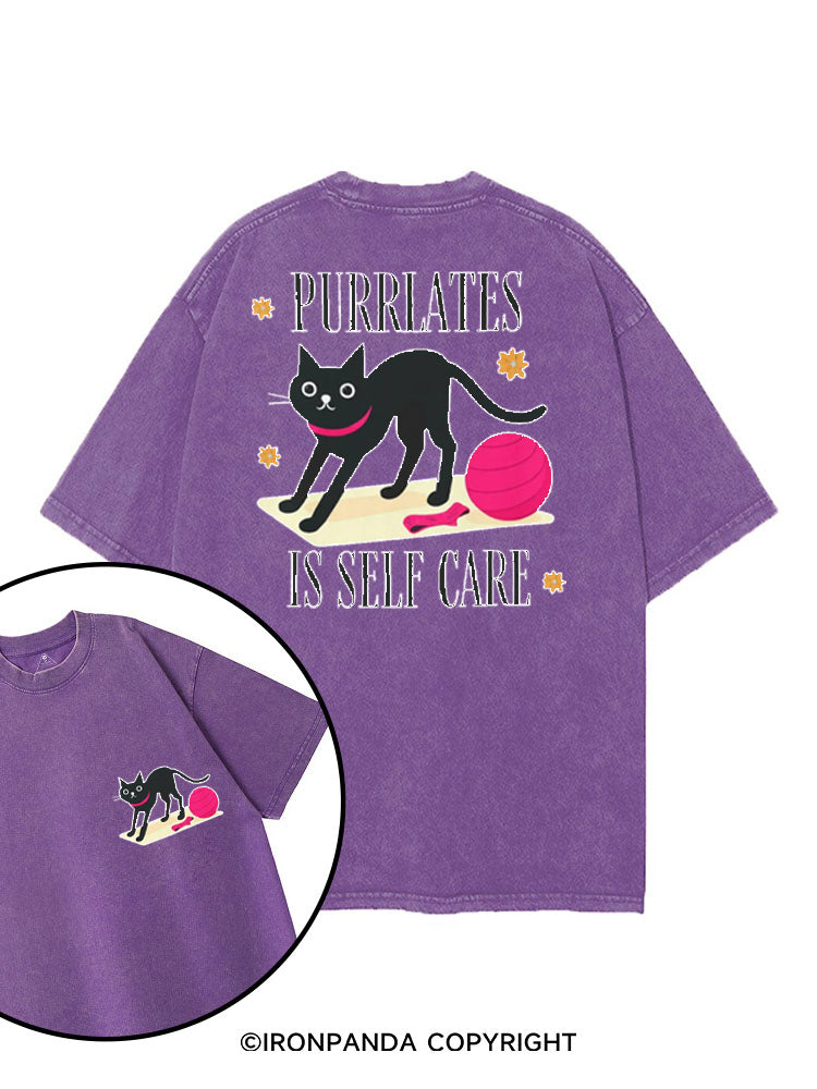 PURRLATES IS SELF CARE printed Gym Shirt