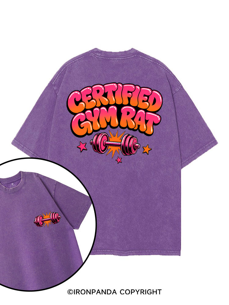 CERTIFIED GYM RAT FUNNY printed Gym Shirt