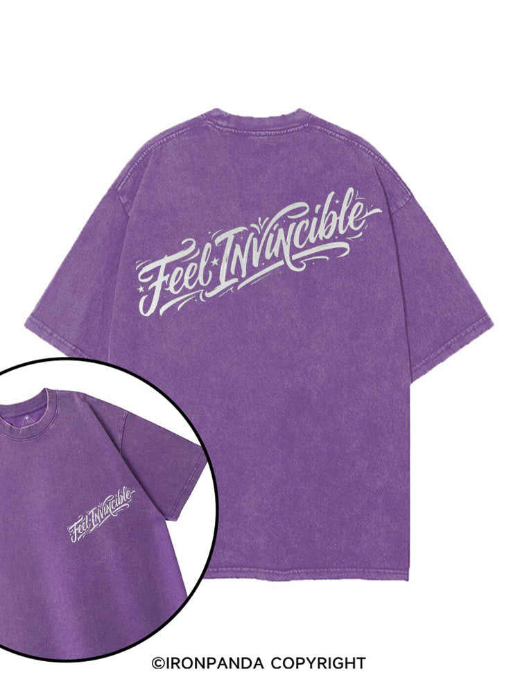 FEEL INVINCIBLE printed Gym Shirt