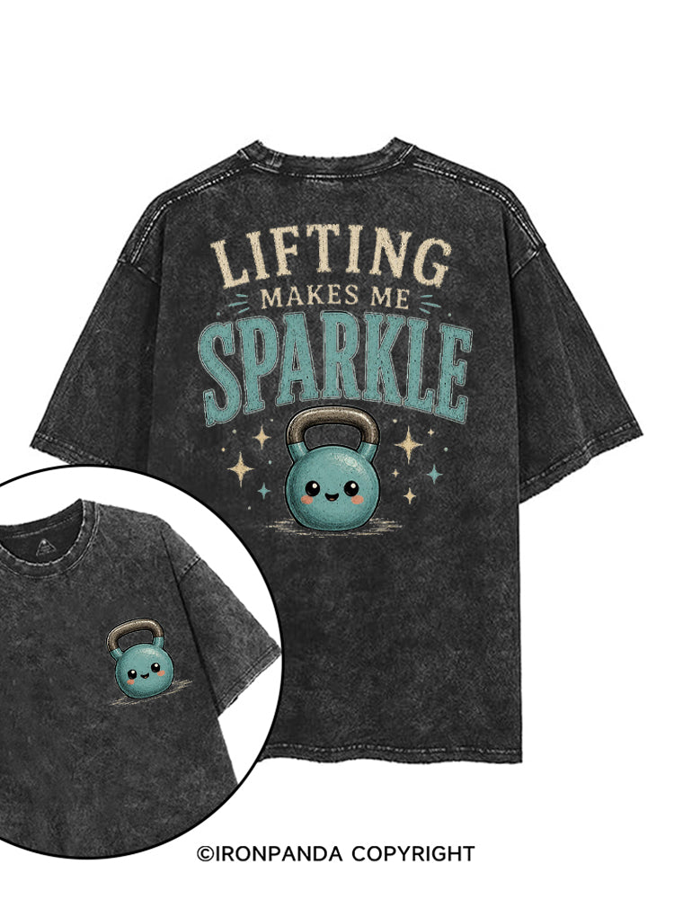 LIFTING MAKES ME SPARKLE KETTLEBELL printed Gym Shirt
