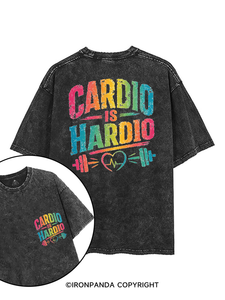 CARDIO IS HARDIO COLORFUL FITNESS printed Gym Shirt