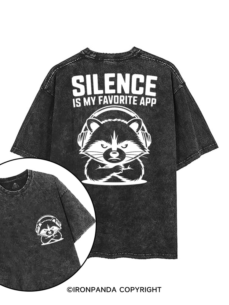 SILENCE IS MY FAVORITE APP printed Gym Shirt