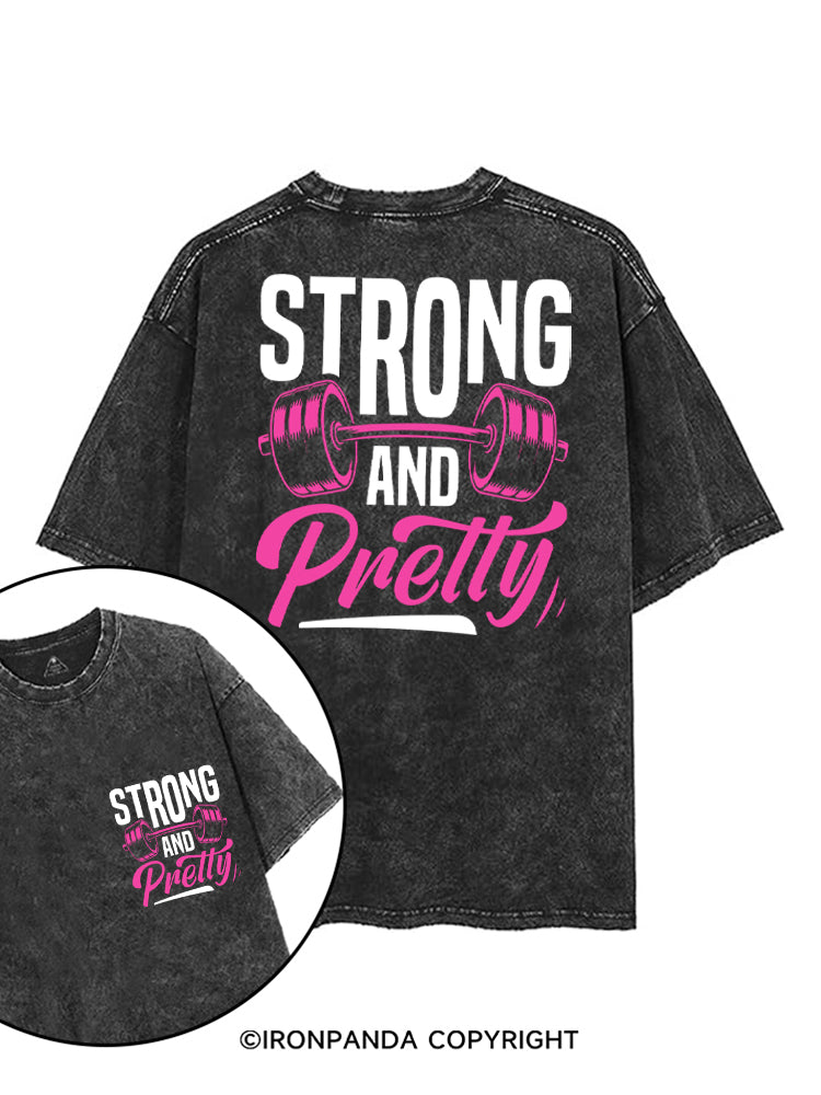 STRONG AND PRETTY GYM printed Gym Shirt