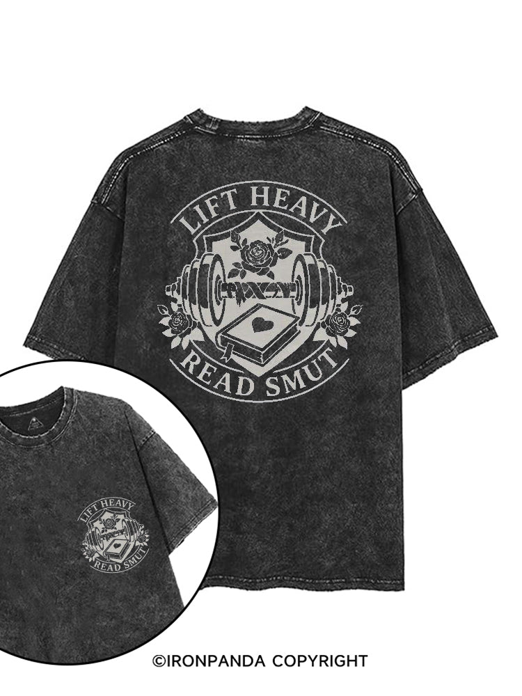 LIFT HEAVY READ SMUT FITNESS printed Gym Shirt