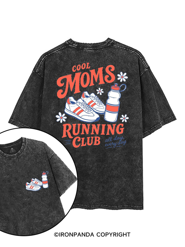 COOL MOMS RUNNING CLUB ALL DAY EVERY DAY printed Gym Shirt