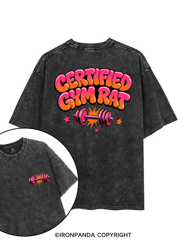 CERTIFIED GYM RAT FUNNY printed Gym Shirt