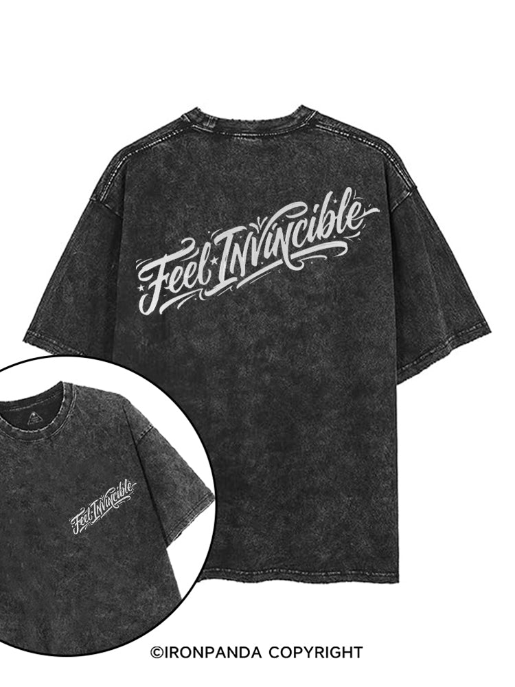 FEEL INVINCIBLE printed Gym Shirt