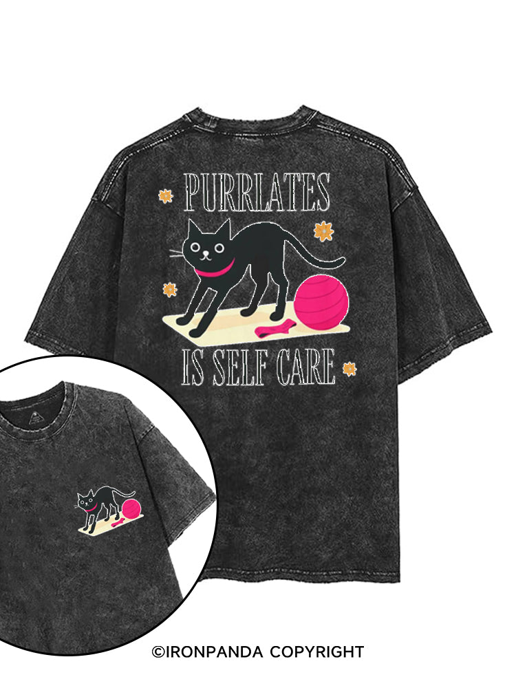 PURRLATES IS SELF CARE printed Gym Shirt
