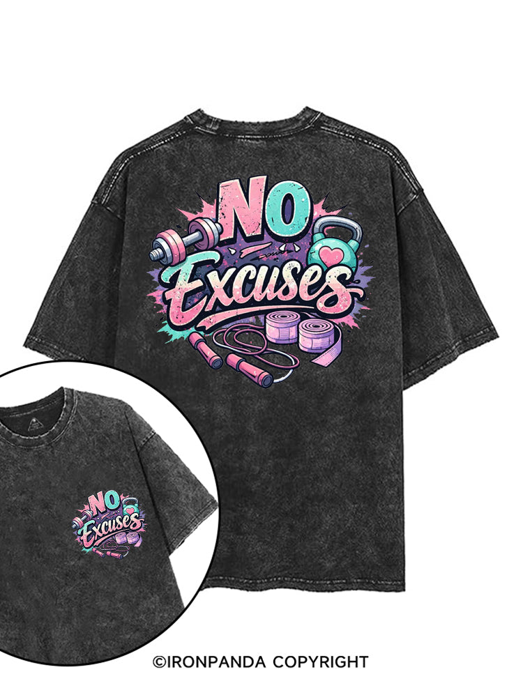 NO EXCUSES FUNNY FITNESS printed Gym Shirt