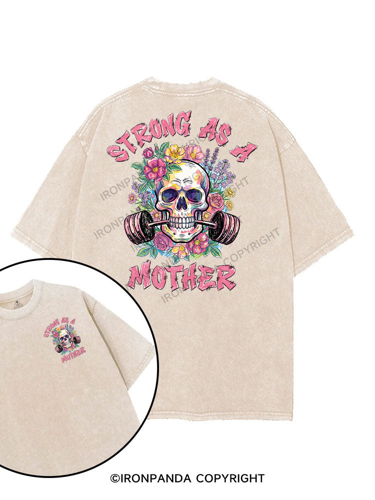 STRONG AS A MOTHER printed Gym Shirt