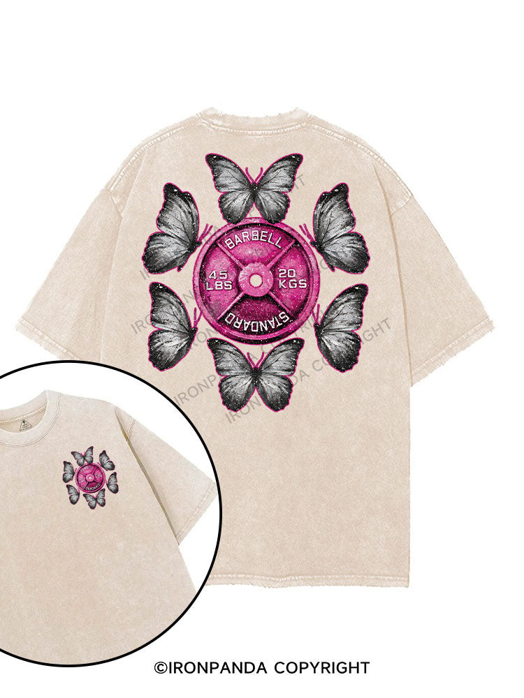 Barbell Butterfly printed Gym Shirt