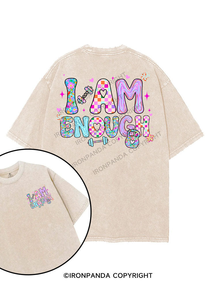 I AM ENOUGH printed Gym Shirt