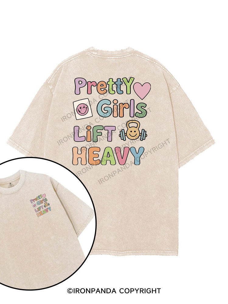Pretty Girls Lift Heavy printed Gym Shirt