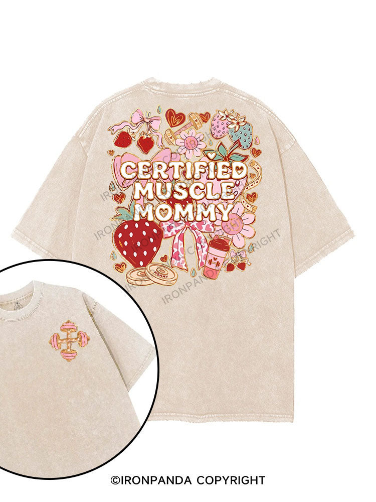 CERTIFIED MUSCLE MOMMY printed Gym Shirt