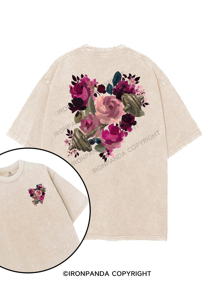 Power in Petals printed Gym Shirt