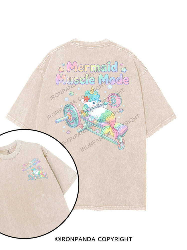 Mermaid Muscle Mode printed Gym Shirt