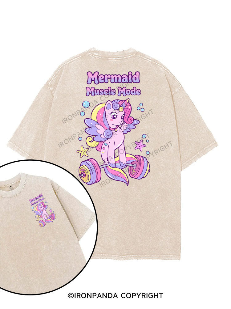Mermaid Muscle Mode printed Gym Shirt