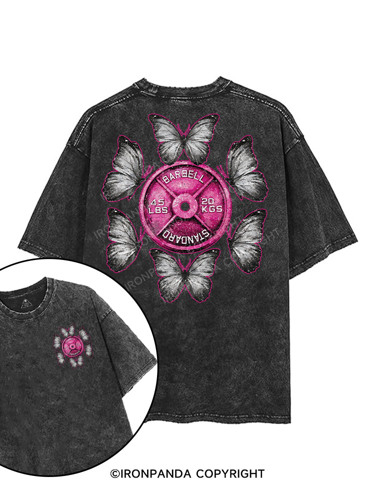 Barbell Butterfly printed Gym Shirt