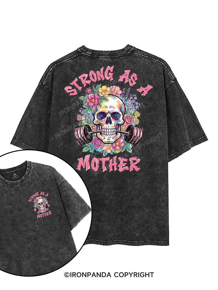 STRONG AS A MOTHER printed Gym Shirt