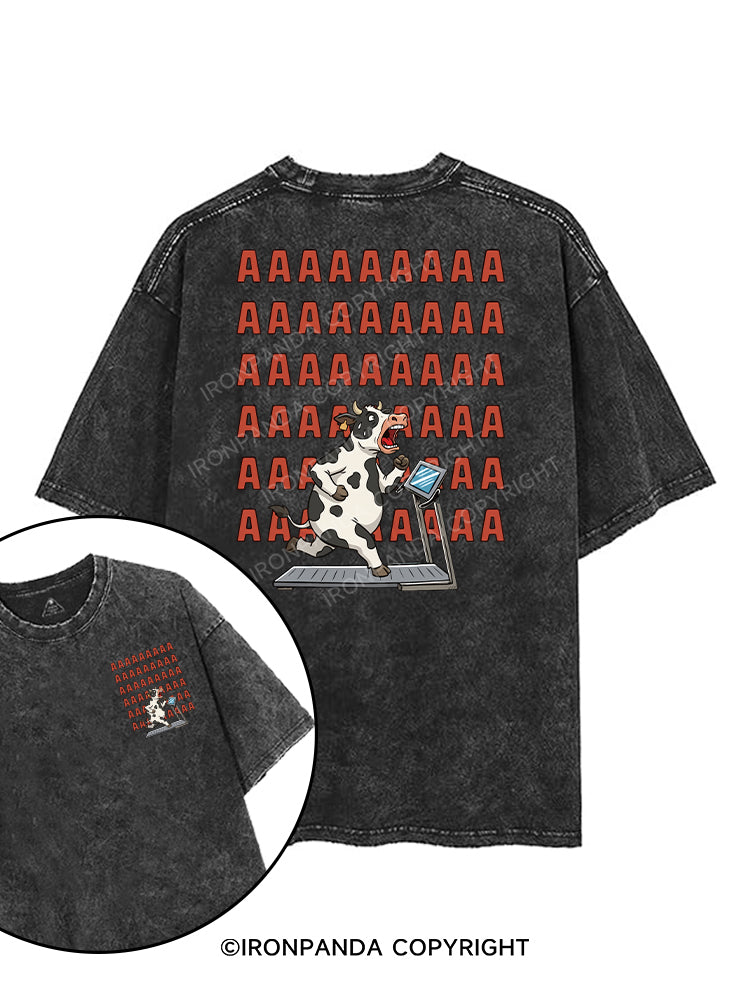 cow  cardio printed Gym Shirt