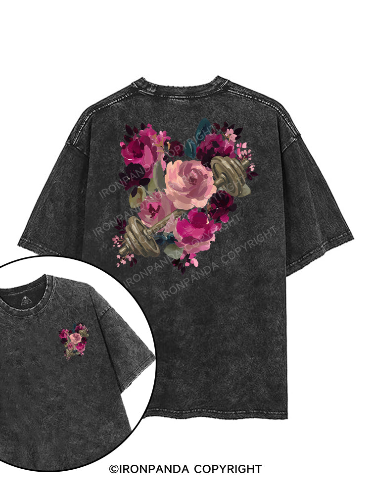 Power in Petals printed Gym Shirt
