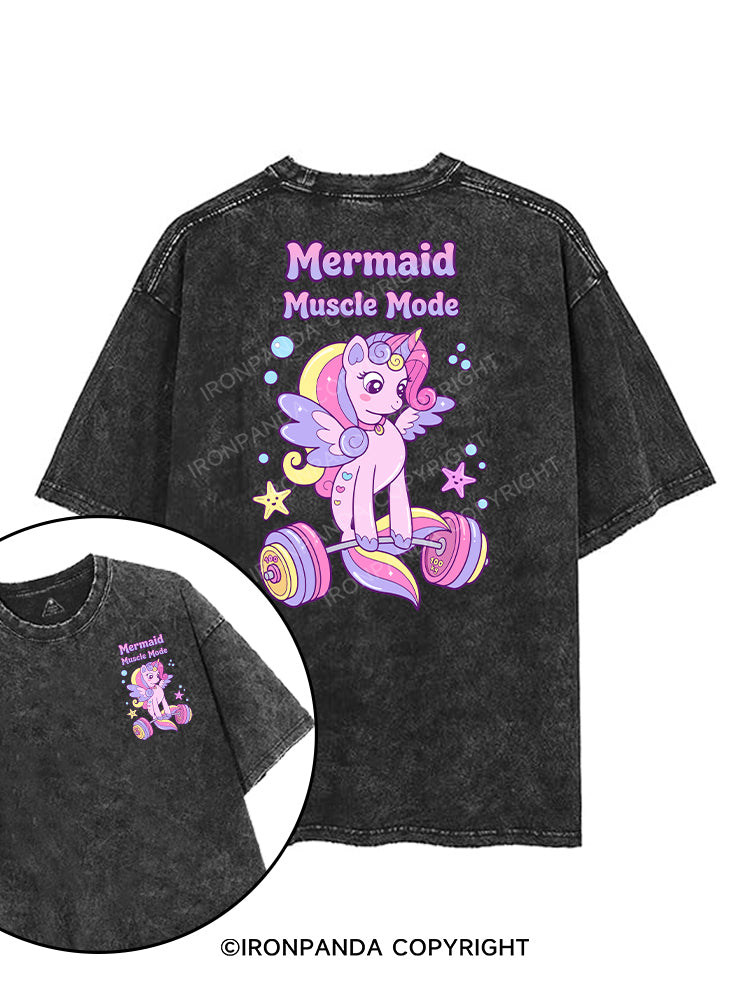 Mermaid Muscle Mode printed Gym Shirt