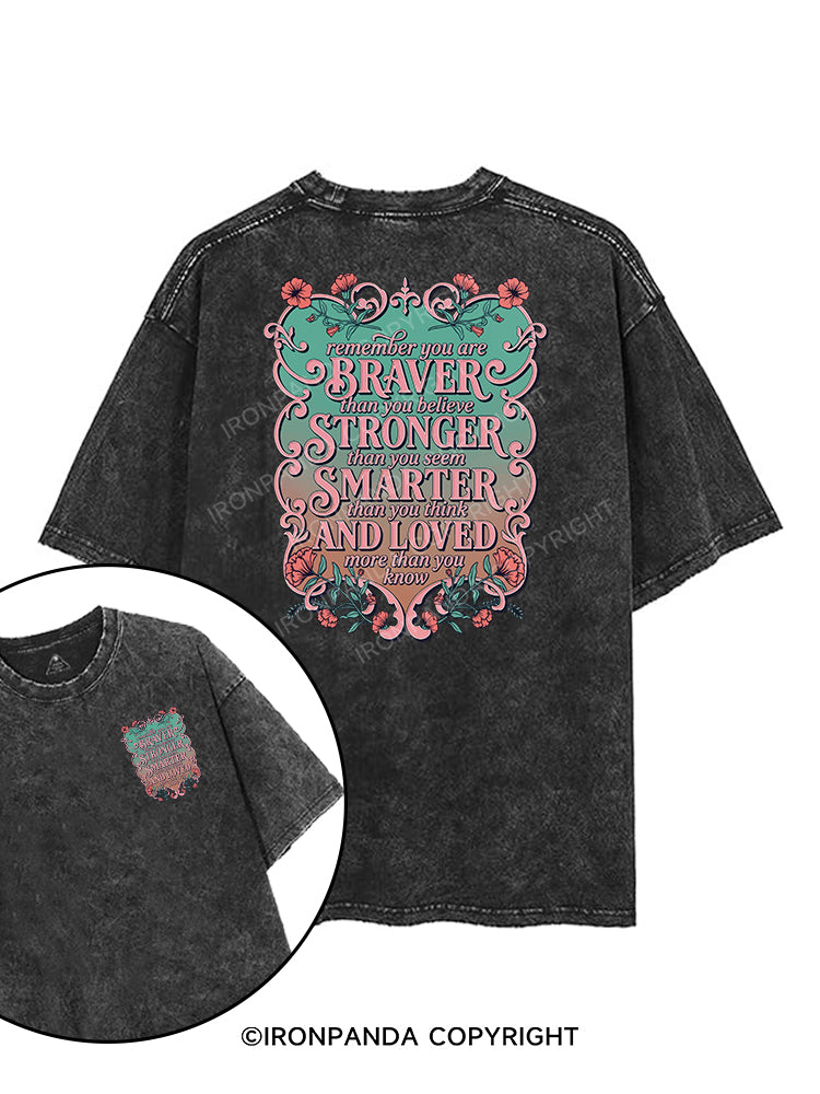 remember you are BRAVER than you believe STRONGER than you seem SMARTER than you think AND LOVED more than you know printed Gym Shirt