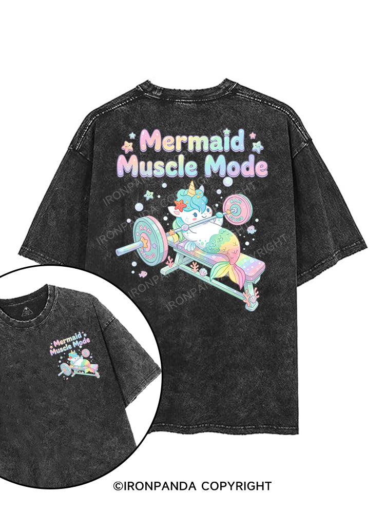 Mermaid Muscle Mode printed Gym Shirt