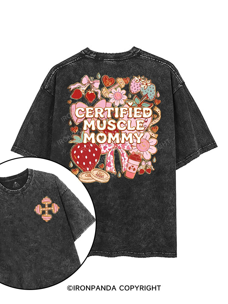 CERTIFIED MUSCLE MOMMY printed Gym Shirt