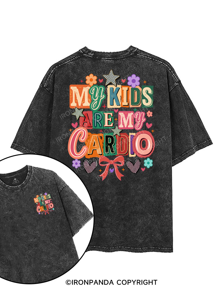 MY KIDS ARE MY CARDIO printed Gym Shirt