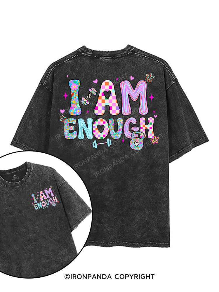 I AM ENOUGH printed Gym Shirt