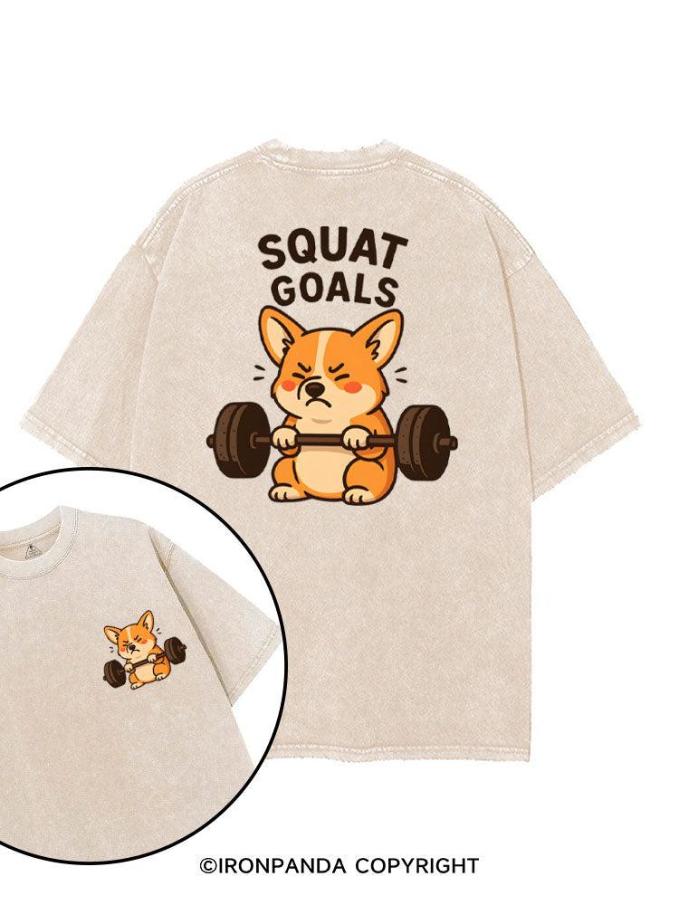SQUAT GOALS printed Gym Shirt