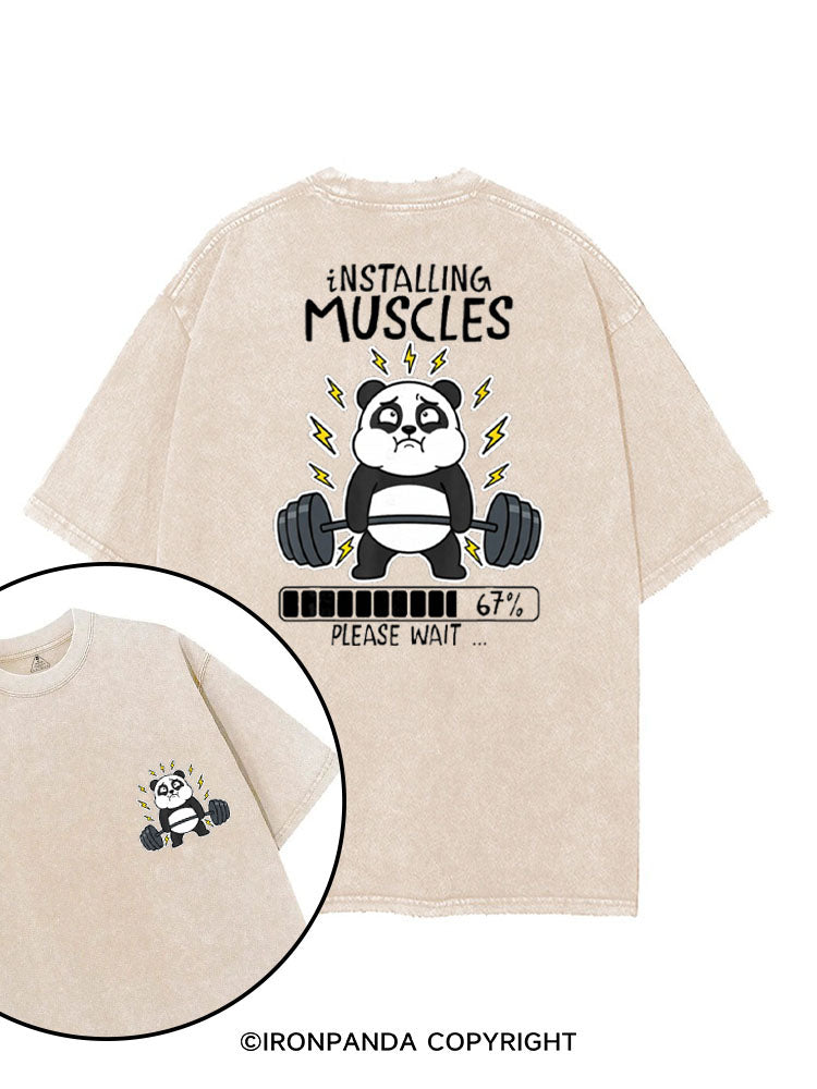 INSTALLING MUSCLES PLEASE WAIT printed Gym Shirt
