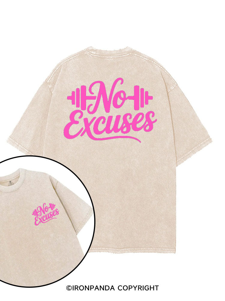 NO EXCUSES JUST GO TO THE GYM printed Gym Shirt
