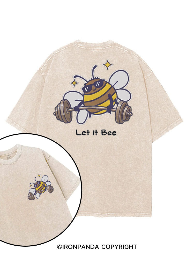 LET IT BEE FUNNY WORKOUT printed Gym Shirt