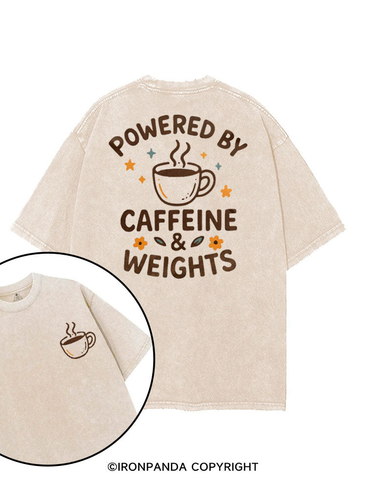 POWERED BY CAFFEINE & WEIGHTS COFFEE LOVER printed Gym Shirt