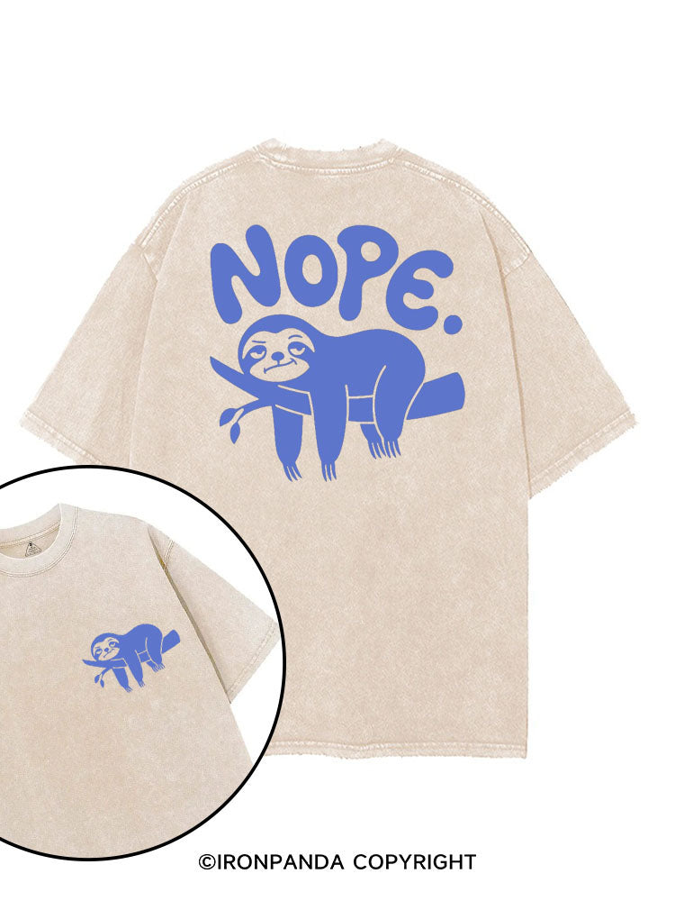 NO TODAY SLOTH printed Gym Shirt