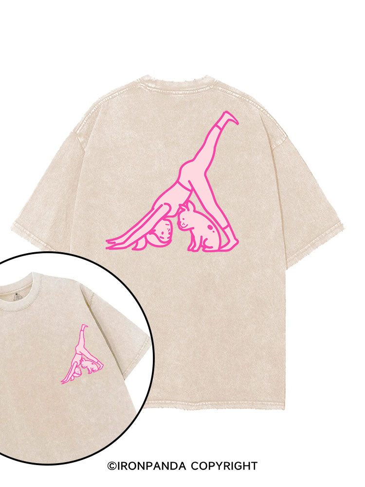 YOGA WITH MY DOG printed Gym Shirt