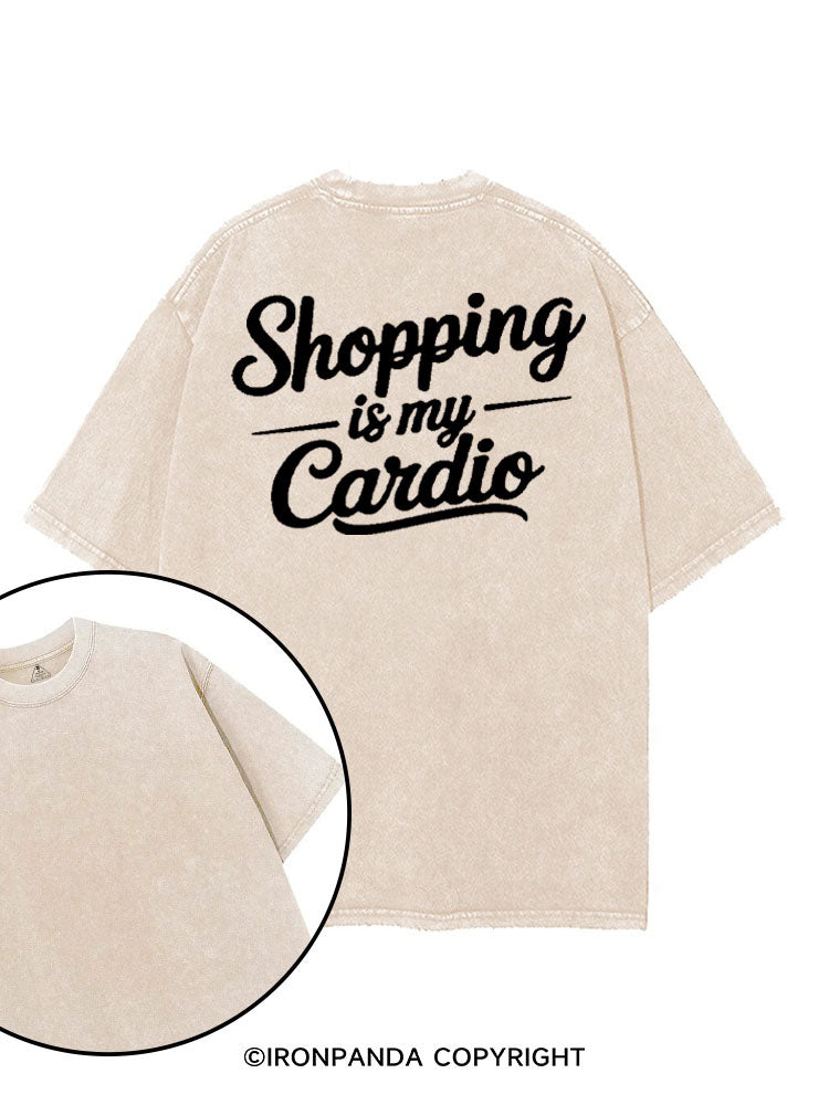 SHOPPING IS MY CARDIO printed Gym Shirt