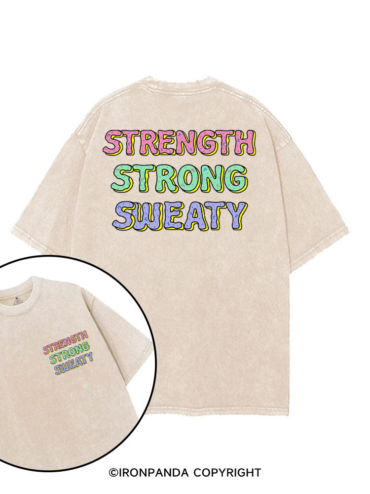 STRENGTH STRONG SWEATY DONUT printed Gym Shirt