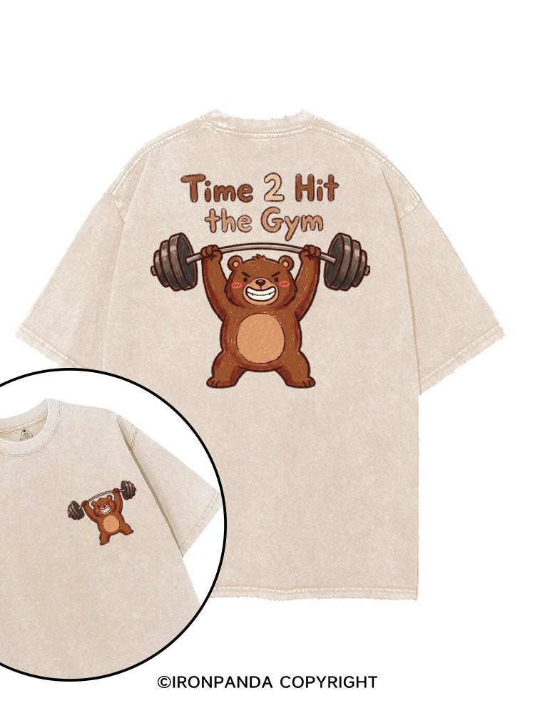 TIME 2 HIT THE GYM printed Gym Shirt