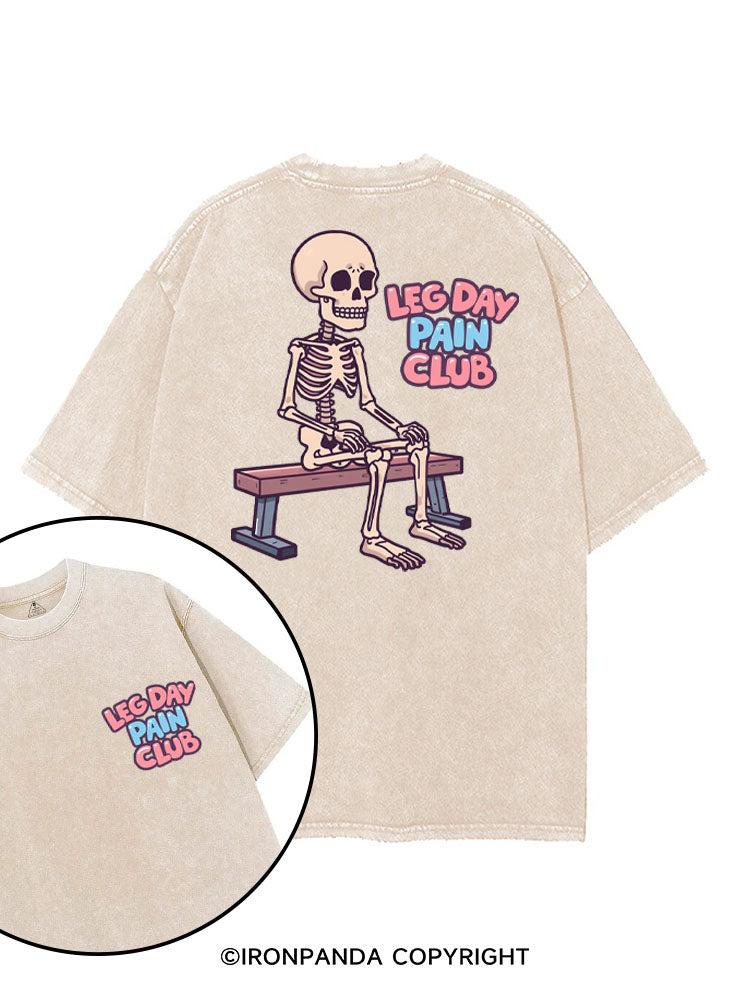 LEG DAY PAIN CLUB printed Gym Shirt