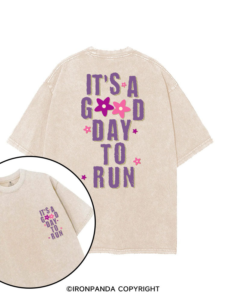 IT'S A GOOD DAY TO RUN printed Gym Shirt