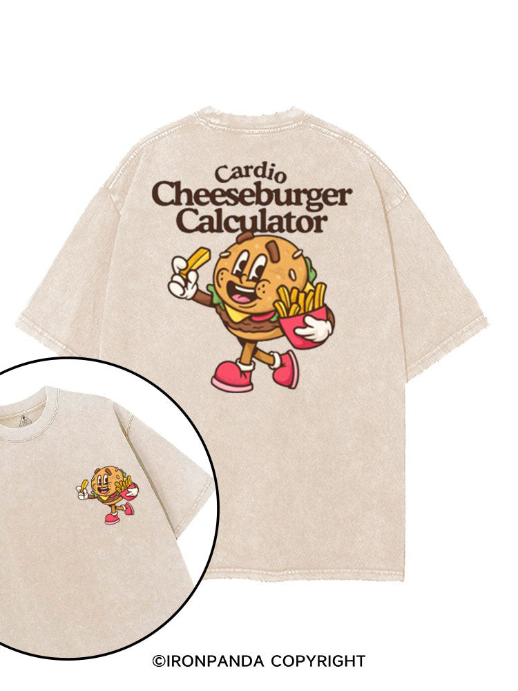 CARDIO CHEESEBURGER CALCULATOR printed Gym Shirt