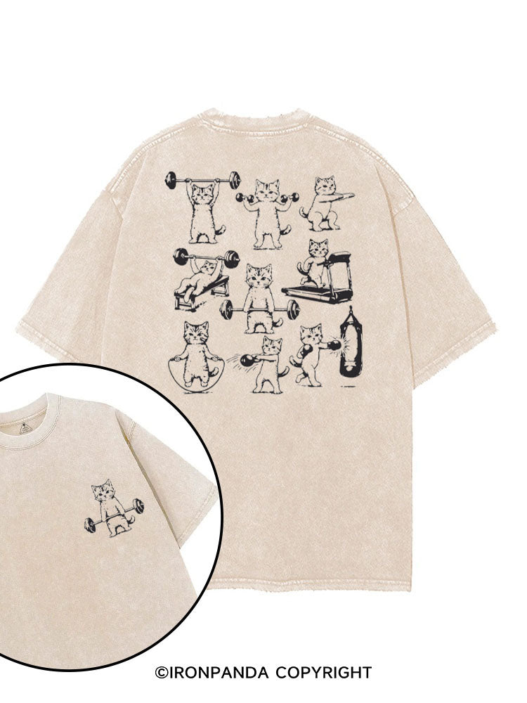 FUNNY CATS GYM CAT LOVER printed Gym Shirt