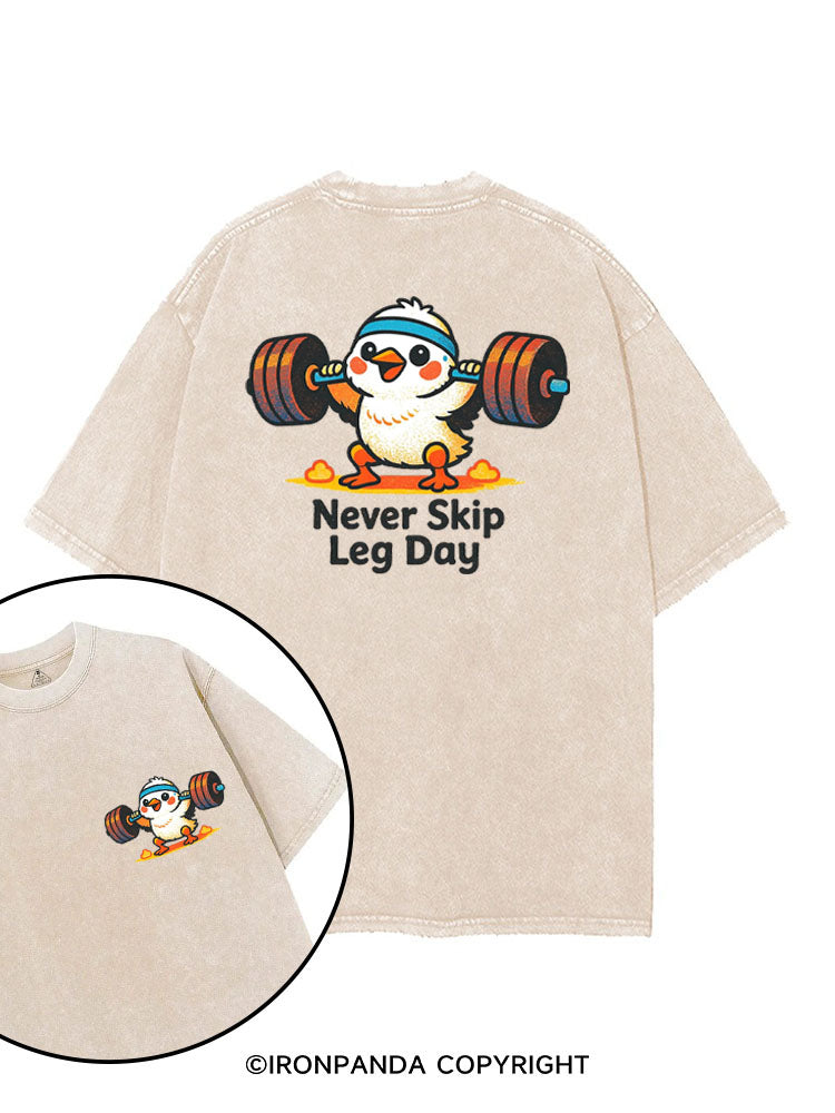 NEVER SKIP LEG DAY printed Gym Shirt