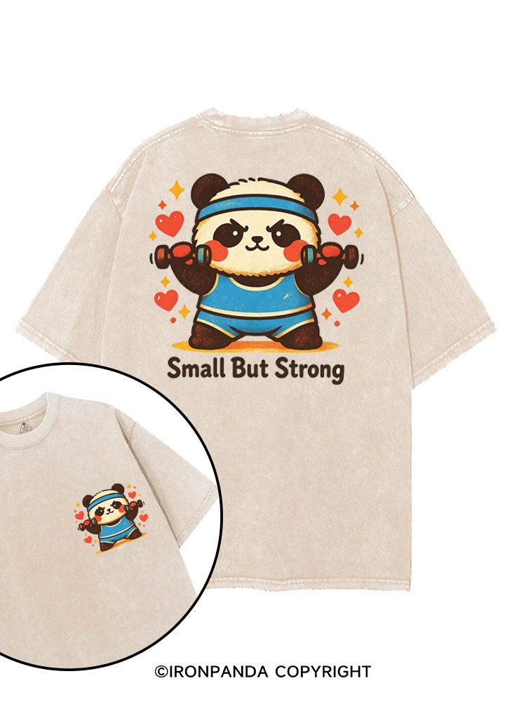 SMALL BUT STRONG printed Gym Shirt